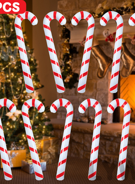 10PCS Inflatable Candy Cane Classic Lightweight Christmas Tr