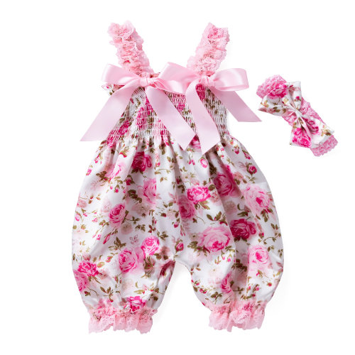 New Girls Summer Backless Romper Baby Lace-up Bloomer Jumpsu