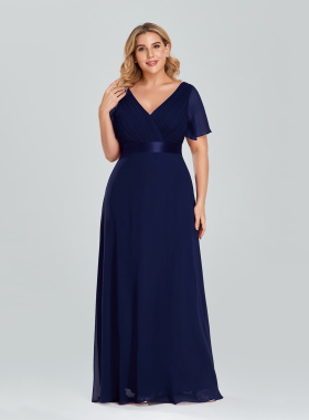 Plus Size Evening Dresses Long XUCTHHC Elegant A Line V Neck