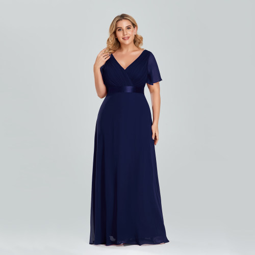 Plus Size Evening Dresses Long XUCTHHC Elegant A Line V Neck