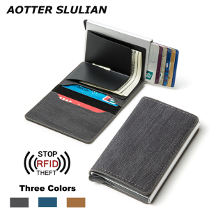 Automatic Leightweight RFID Blocking Men's ID Credit Holder