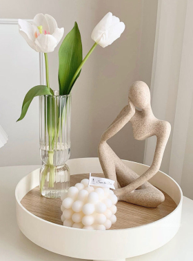 Nordic Style Sculpture Modern Art Thinker Statue Resin Abstr