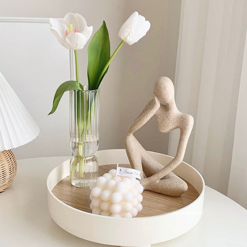 Nordic Style Sculpture Modern Art Thinker Statue Resin Abstr