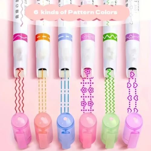 1 Set of 6 Multi-color Contour Pens, Long-lasting Anti Smudg