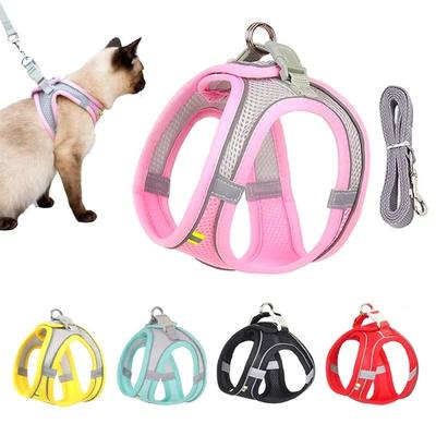 Escape Proof Cat Harness and Leash Set Adjustable Mesh Dog H