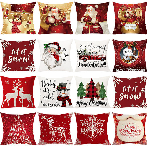 45cm Merry Christmas Decor Cushion Cover 2022 Christmas Orna