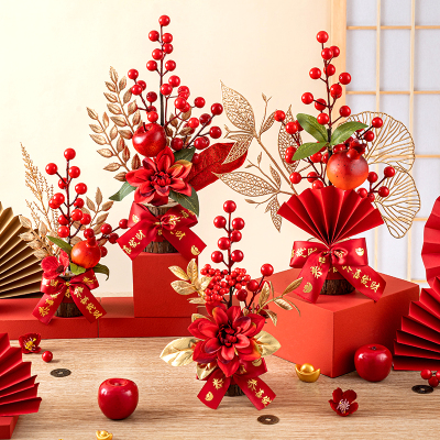 2023 Rabbit Chinese New Year Decoration Supplies Red Fruit T