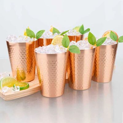 Hammered Copper Aluminum Beer Mug 430ml Set with Box - Rusti
