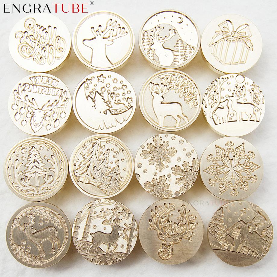 Retro Merry Christmas Snowflake Reindeer Seal Wax Stamps Cop
