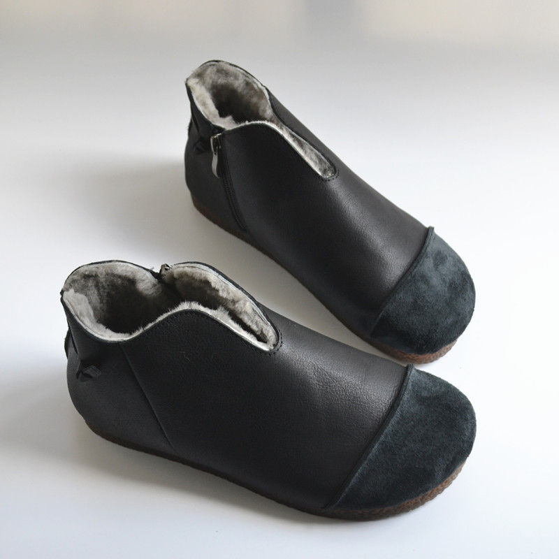 男女保暖真皮纯羊毛柔软大棉鞋