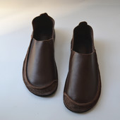 男款 外贸国风丑萌鞋 一脚蹬软面软底单鞋 宽松大脚复古佛系休闲皮鞋