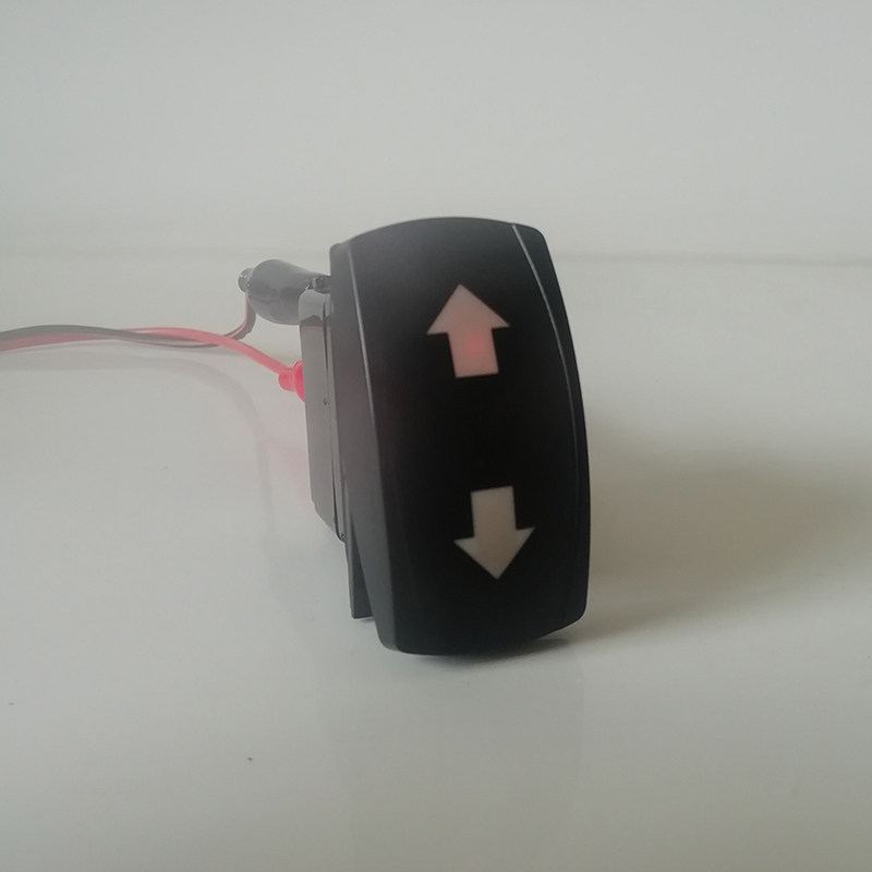 12v24v汽车翘板开关改装上下箭头三档自锁自复位diy船形通用新品