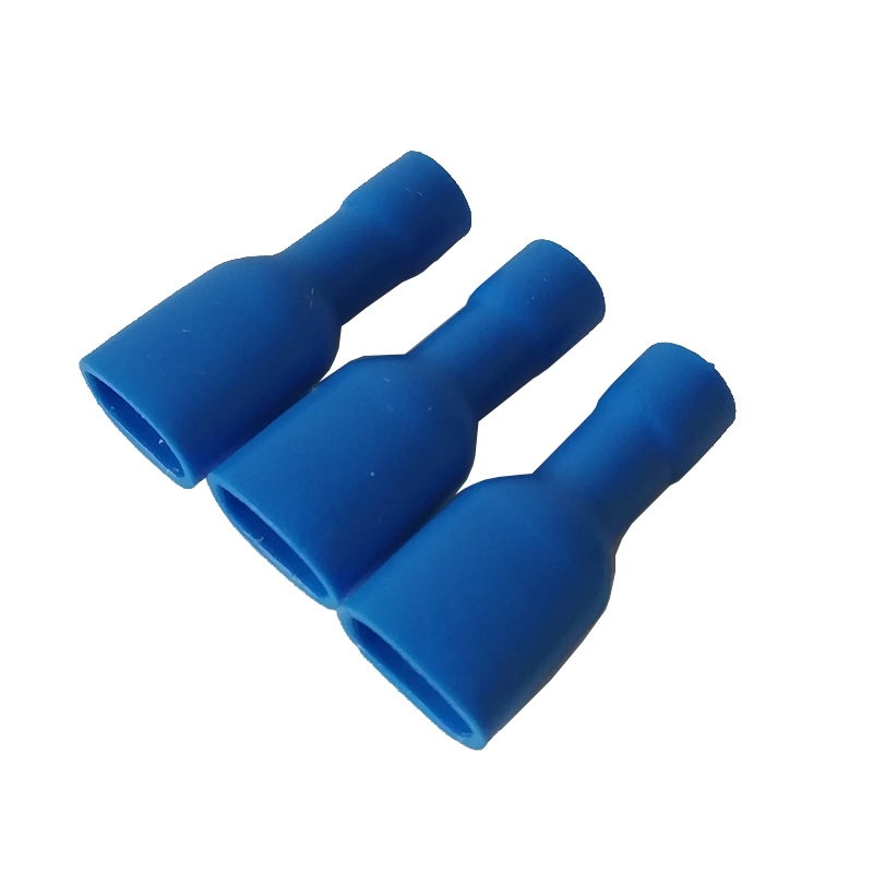 蓝色冷压端头6.3mm插接线绝缘头