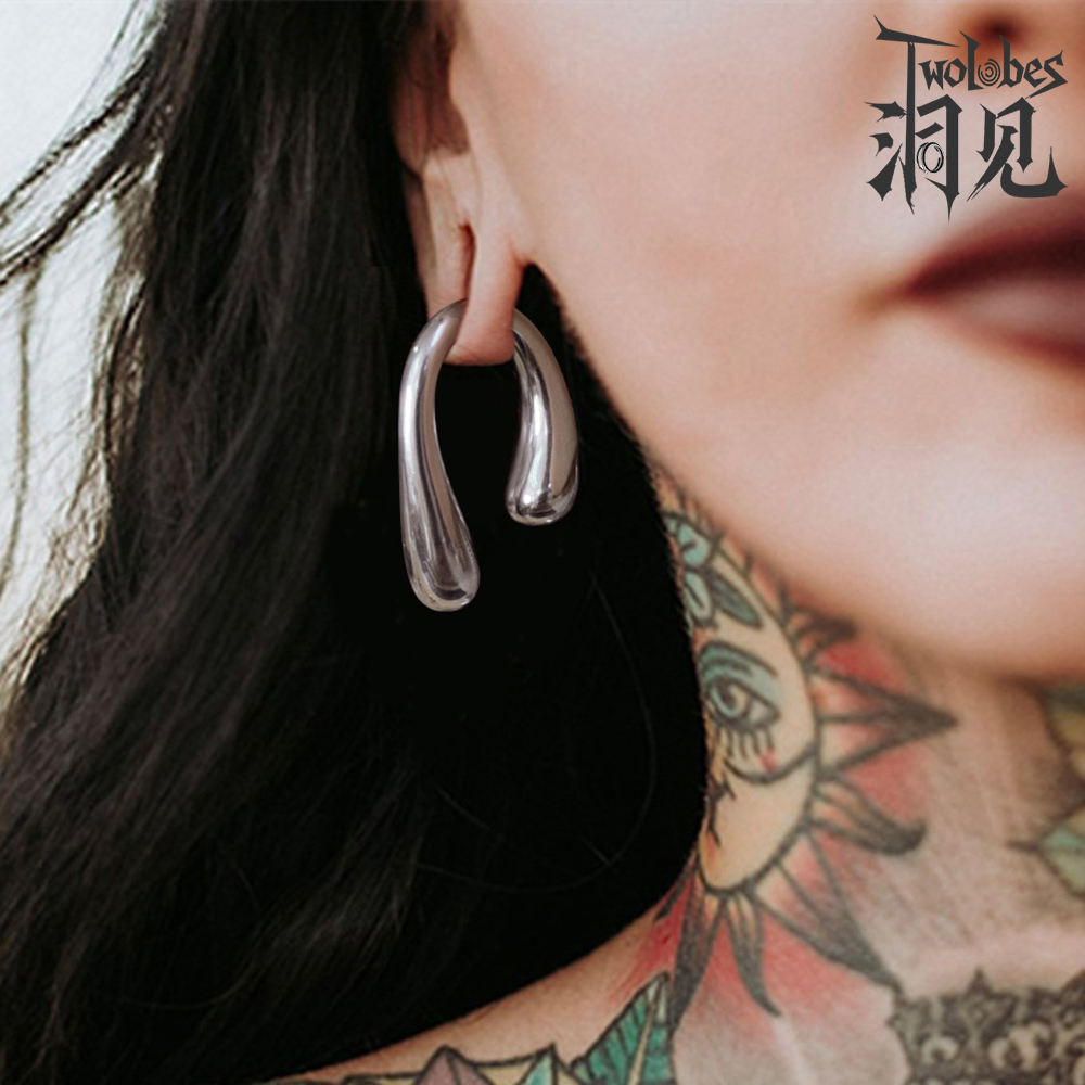 Twolobes洞见 耳重耳扩拱桥耳挂防过敏钛钢穿孔饰品拉伸耳洞欧美