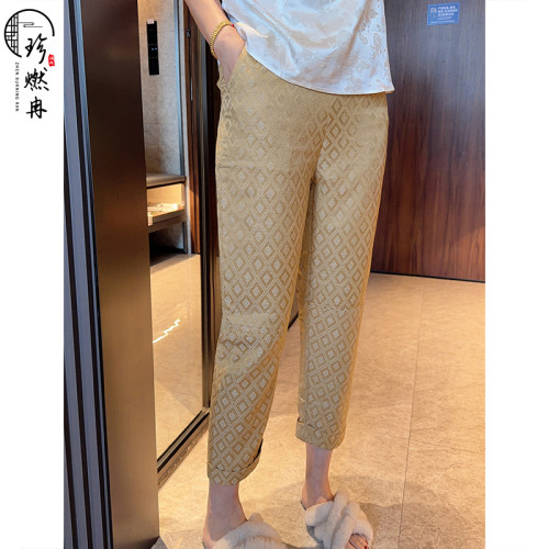 【珍珍休闲馆】【黛锦书华】新中式轻奢国风宽松百搭裤子K-31796