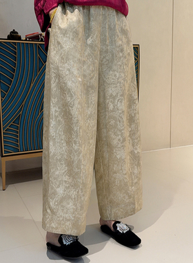 【珍珍休闲】【腰果花】百搭休闲设计款新中式国风裤子K-31295