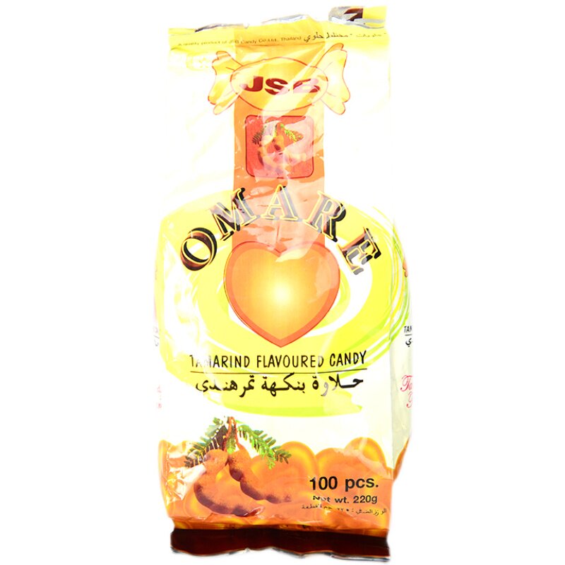 泰国特产零食大包OMARE酸角糖酸子罗望子糖心形糖果喜糖100颗220g