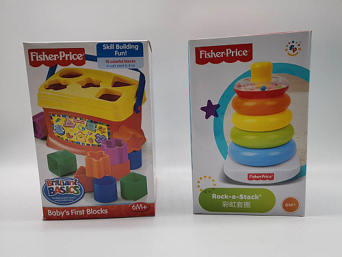 原装正品费f家启蒙积木盒层层叠认识颜色形状益智拼装球 爱尚么么豆母婴坊 淘优券