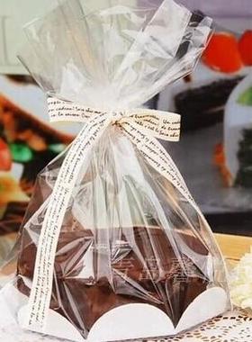 烘焙包装6寸8寸戚风蛋糕包装袋子套装简易蛋糕盒纸托袋吐司袋10套