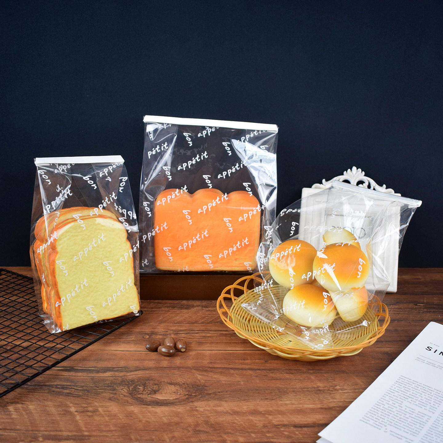 高透烘焙加厚欧包碱水包泡芙黄油年糕牛角包餐包包装袋铁丝卷边袋