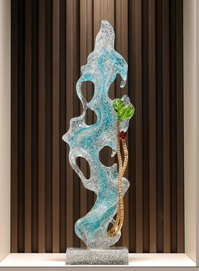 太湖石透明摆件轻奢高档现代简约客厅办公室玄关电视柜酒柜装饰品