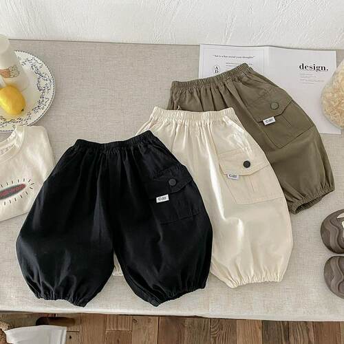 男童夏季工装裤薄款新款儿童七分裤男宝宝潮酷休闲裤男孩宽松裤子