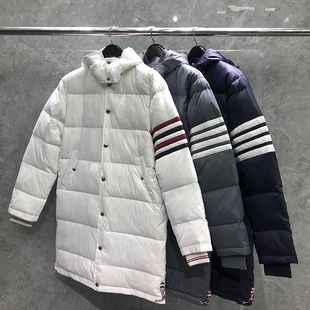 tb羽绒服四条杠男女同款连帽中长款冬季加厚保暖防风大衣外套潮牌