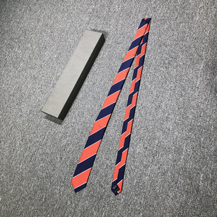 TB休闲领带男士红蓝斜杠细窄百搭简约衬衫装饰女小众设计感酷潮牌