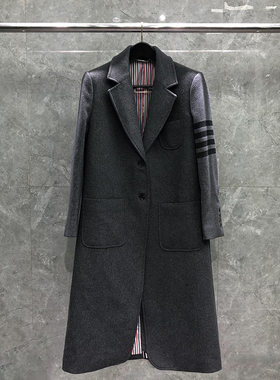 TB灰色双面羊绒呢子大衣女中长款2025秋冬小个子韩系羊毛呢外套潮