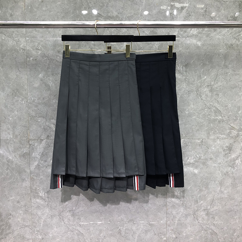 TB中长款百褶半身裙女A字裙长裙