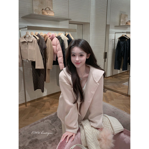 CHU小初/baby娇憨日常/少女感 定染100羊毛双面尼大衣