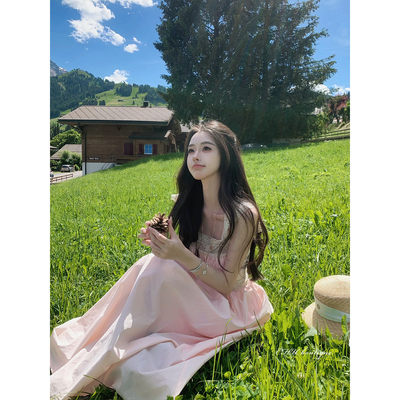 CHU小初/1930s古董法蕾/做旧法蕾与棉质裙身 vtg古董连衣裙