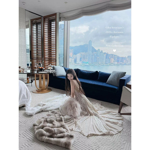 CHU小初/fen*d1仙品蕾丝/奢华重工款 露背拖地仙女长裙