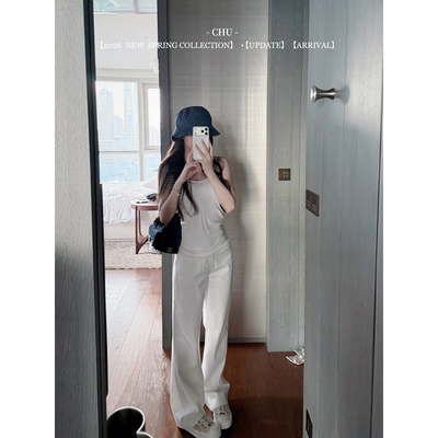 CHU小初/雪霜牛仔！全新雪醋酸面料 凉爽透气 牛仔阔腿裤