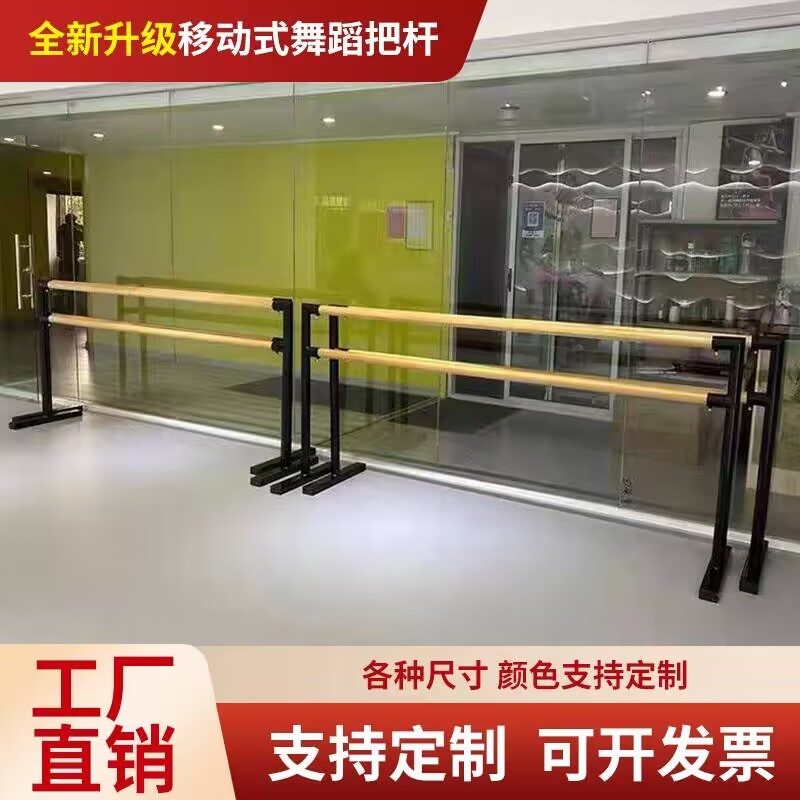 双层舞蹈把杆专业舞蹈房教室压腿杆家用成人可移动练功杆跳舞杆