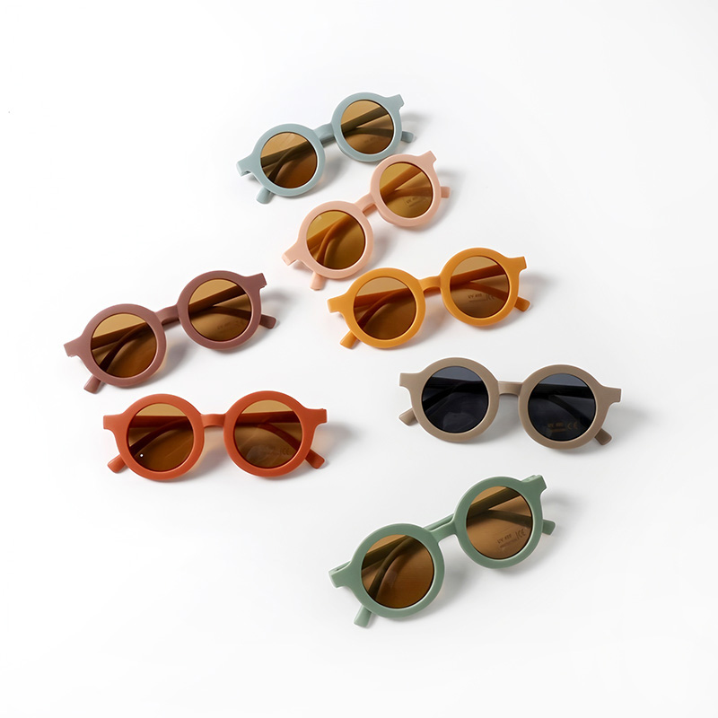 宝宝太阳镜磨砂框ins韩版墨镜男童时尚眼镜小女孩防紫外线遮阳镜