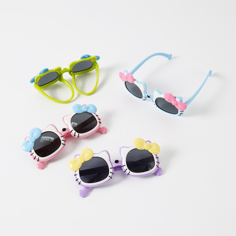 宝宝女童太阳镜可爱猫咪卡通造型防紫外线偏光眼镜女孩时尚墨镜潮