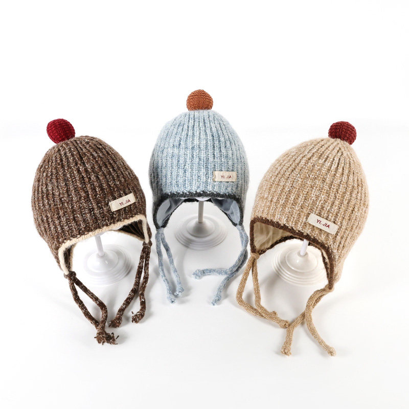 儿童帽子秋冬季男女童韩版毛线帽宝宝护耳帽保暖时尚流苏针织帽子,童装/婴儿装/亲子装,帽子,淘宝优惠券,粉丝福利购,淘宝优惠卷