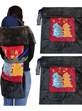 云南老式绣花背带婴儿背巾四川传统宝宝背布广东外出背小孩裹背被