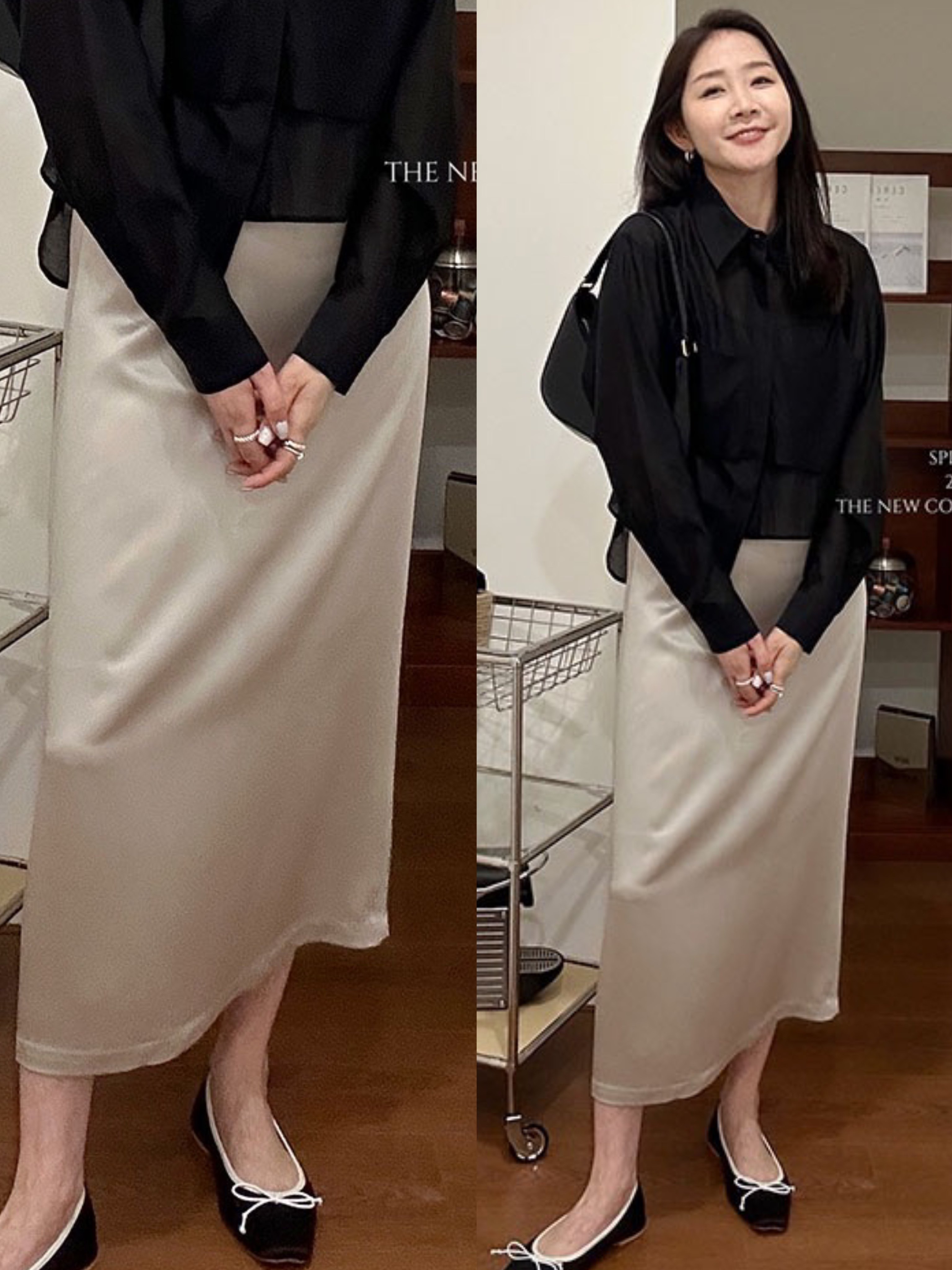 十三行widelia陈姬儿夏季韩版气质半身裙中长款垂感缎面裙子7179