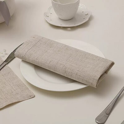 Hemstitched Cotton Napkins Cloth Dinner White Table Napkin