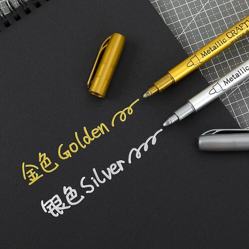 Metallic Marker Pens Gold Silver Permanent Art Markers Craft
