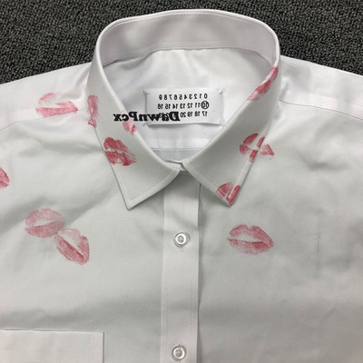 个性红唇印白色休闲宽松