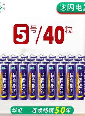 华虹5号电池R6S五号AA玩具钟表遥控器鼠标1.5v碳性40节 可混7号