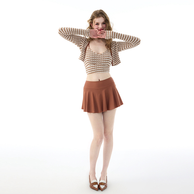 【假面猫】条纹三件套泳衣分体