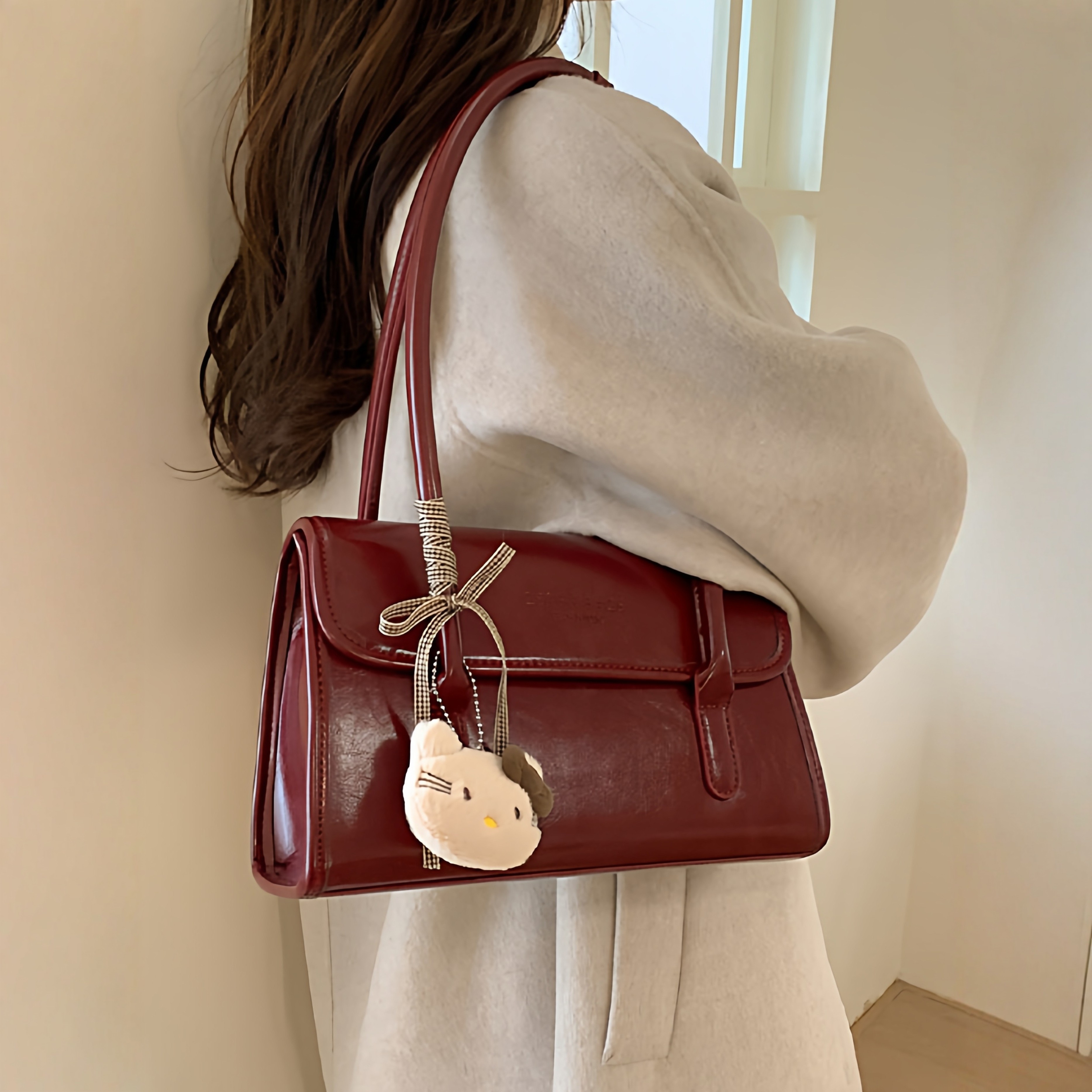 法国小众红色结婚包包女新娘包2025新款手提单肩包时尚腋下法棍包,箱包皮具/热销女包/男包,通用款女包,淘宝优惠券,粉丝福利购,淘宝优惠卷