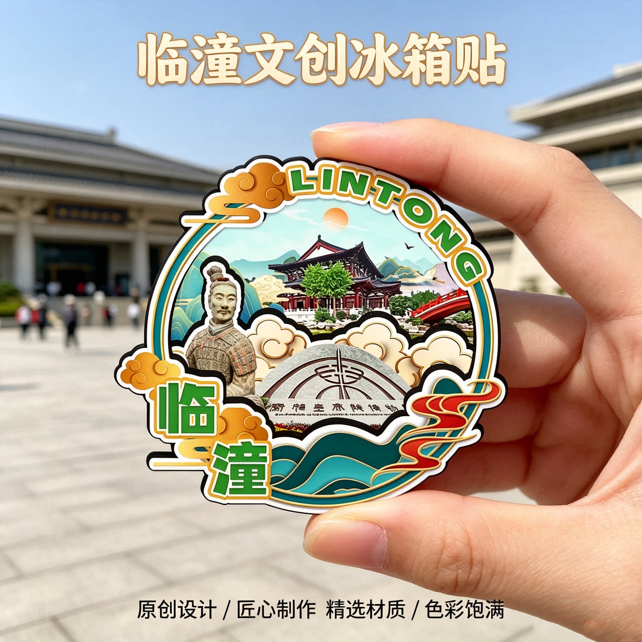 西安临潼木质磁吸冰箱贴纪念品