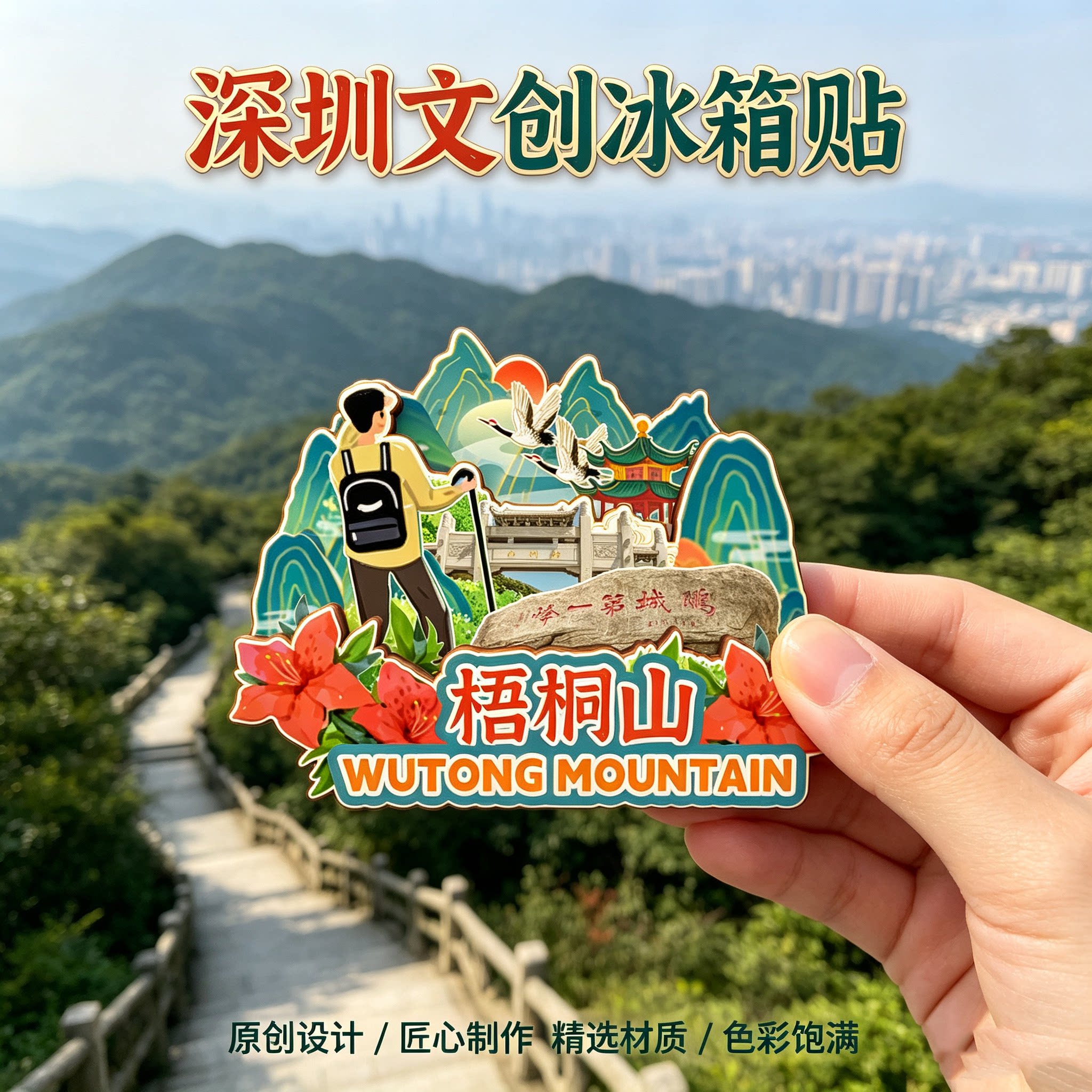 广东深圳磁吸冰箱贴梧桐山纪念品