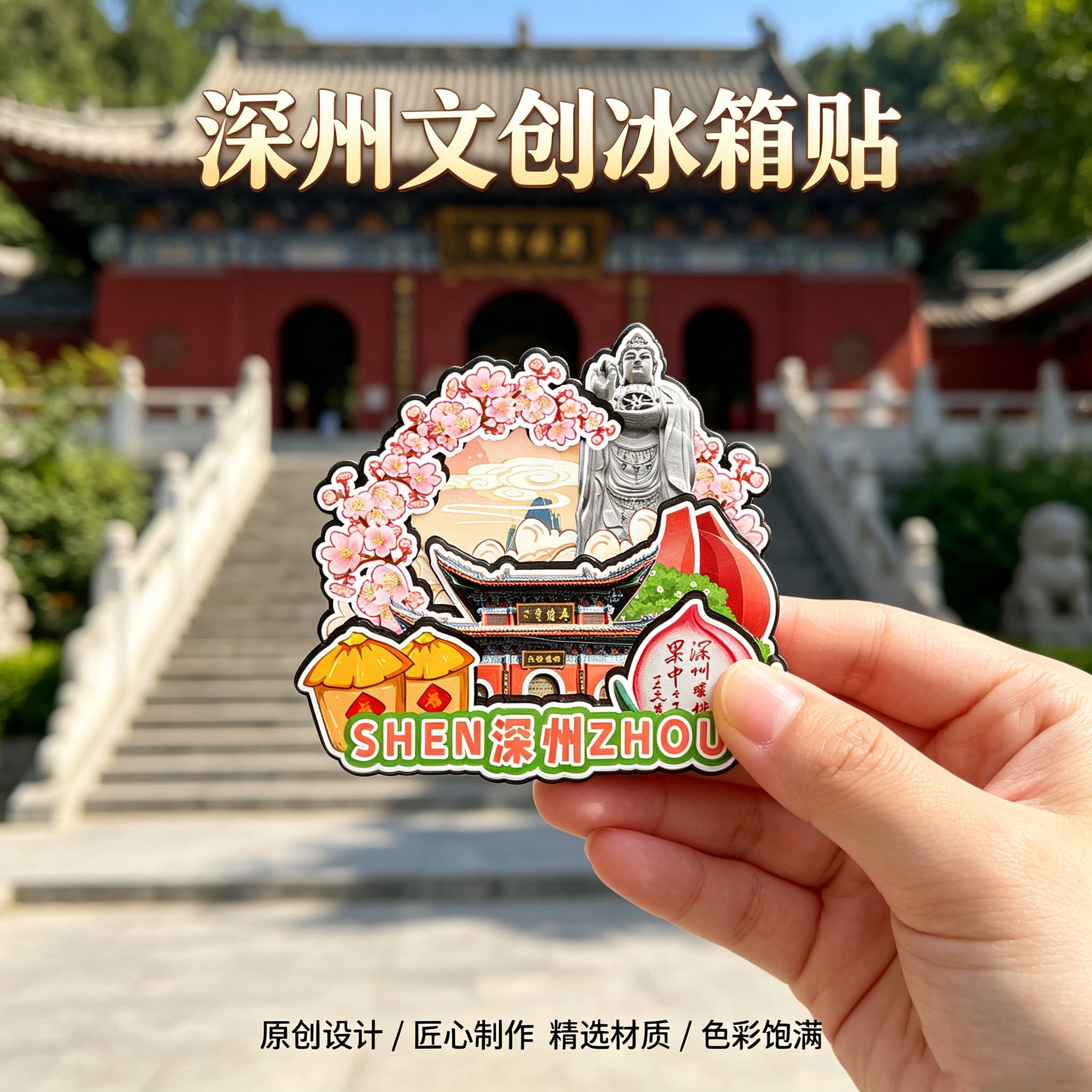 衡水深州木质磁吸冰箱贴纪念品