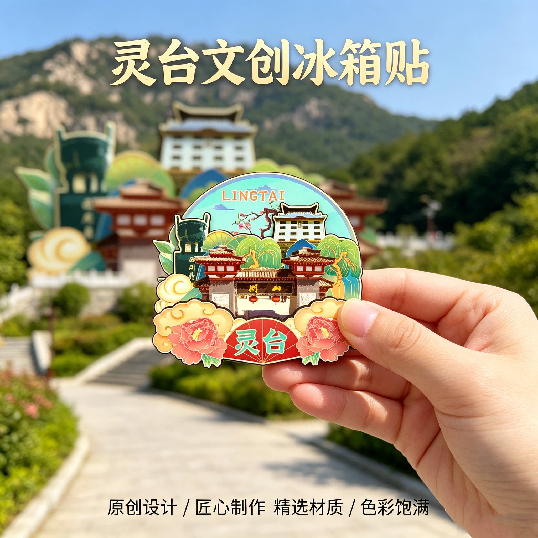 磁吸冰箱贴灵台古灵台文创纪念品